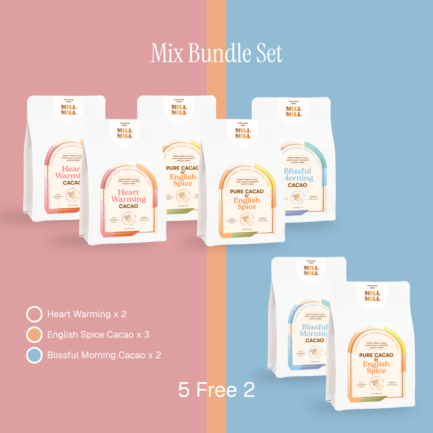 All Mix Pure Cacao Bar Bundle Set 5 free 2