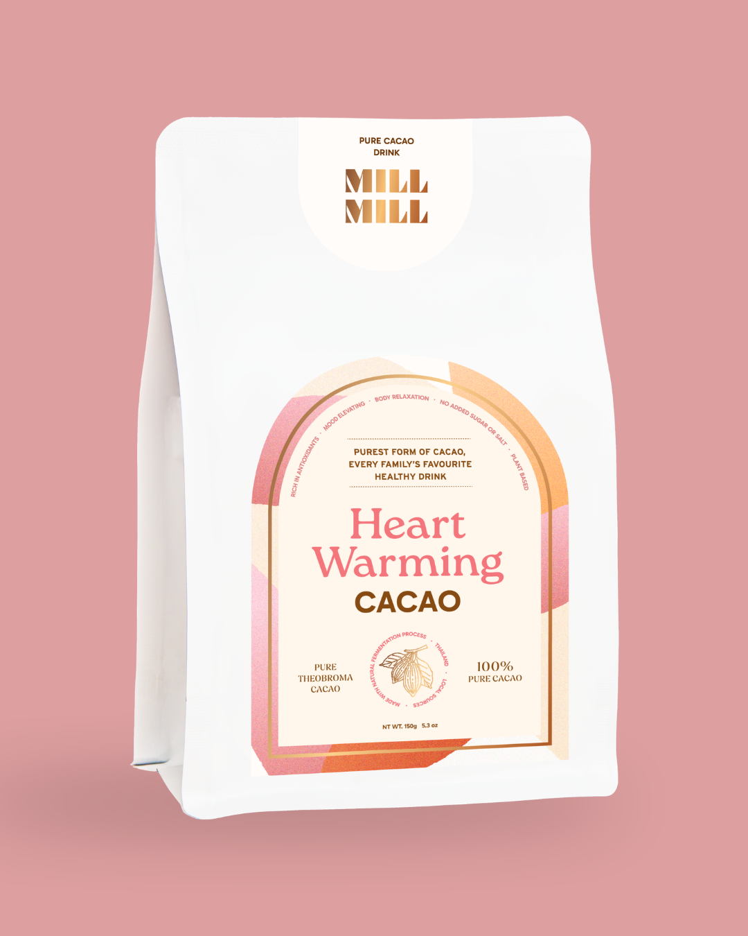คาเคาบาร์ Heart Warming คาเคาบริสุทธิ์ 100% เต็มเมล็ด Mill Mill ชงดื่มอุ่น