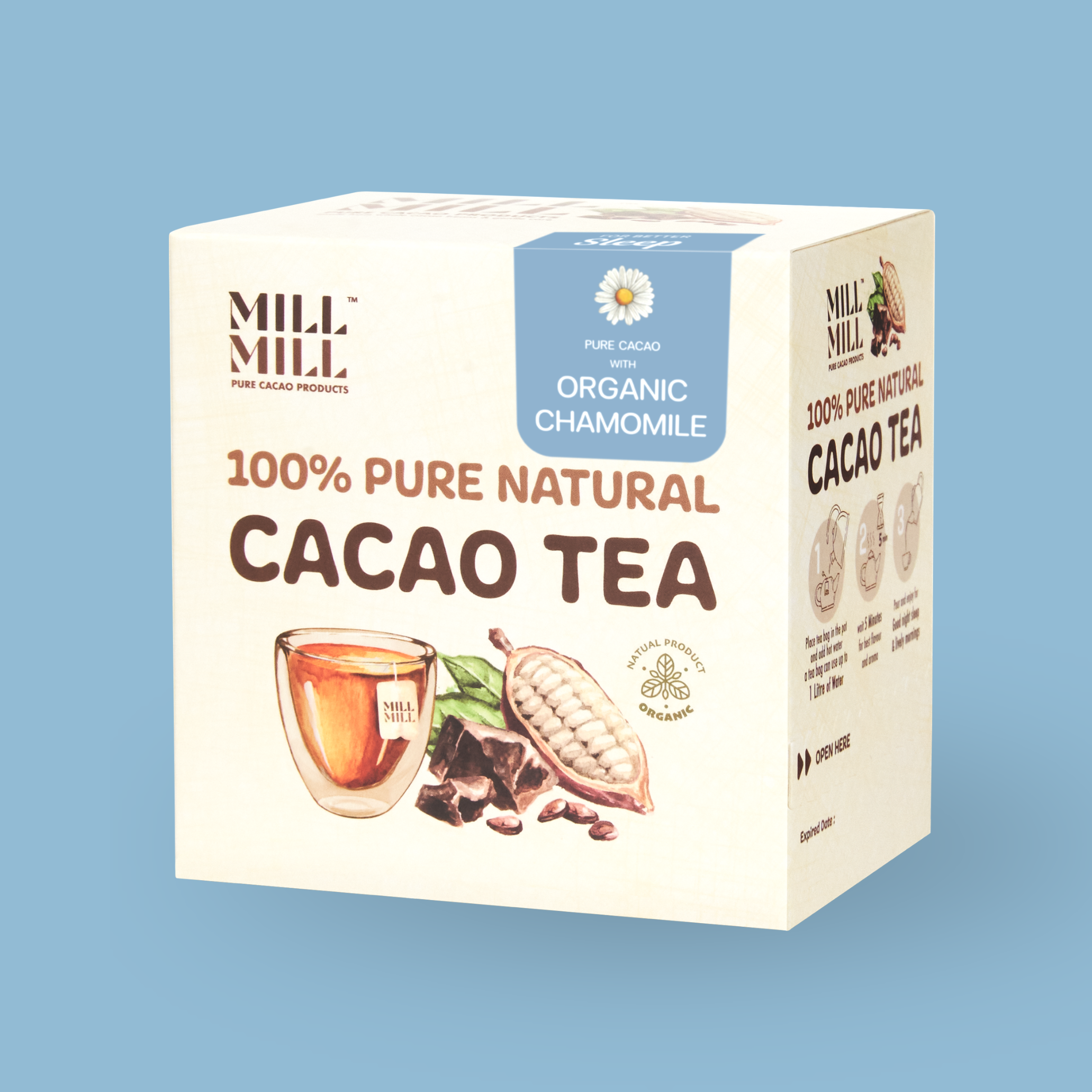 ชาคาเคาคาโมมายล์ Mill Mill ปราศจากคาเฟอีน ชาผ่อนคลายยามค่ำ