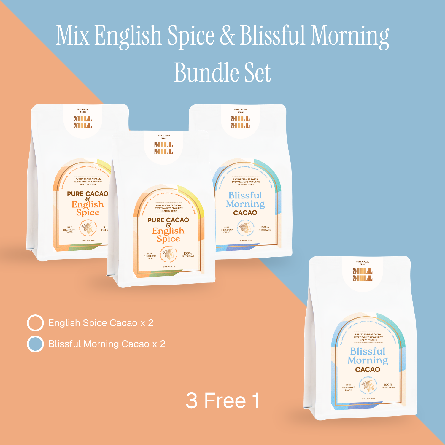 Mix English Spice & Blissful Morning Bundle Set 3 free 1
