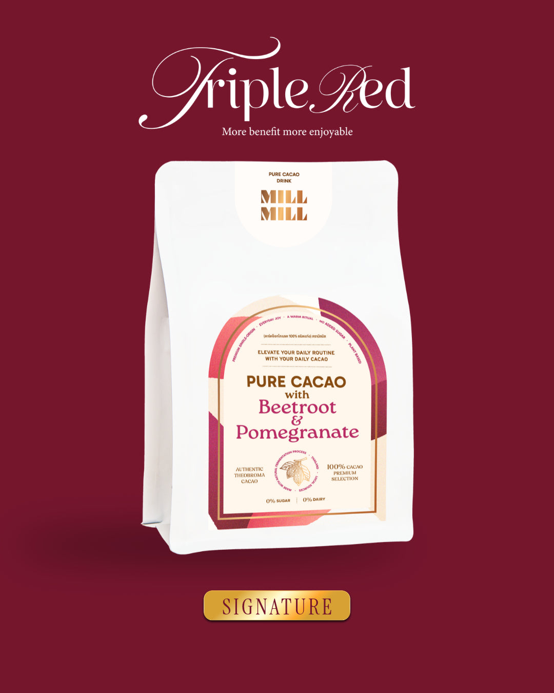 Triple Red Signature: Pure Cacao with Beetroot & Pomegranate