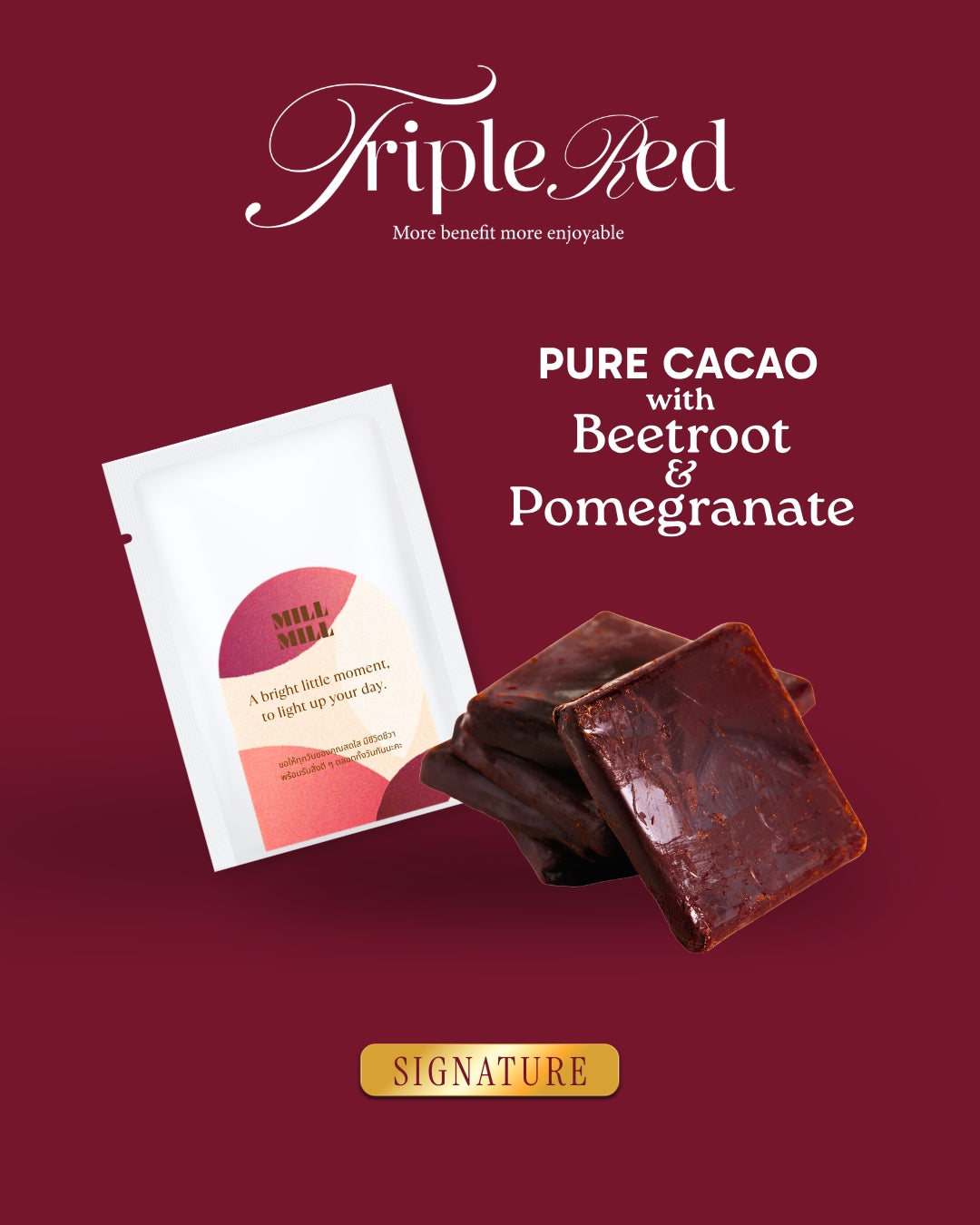 Triple Red Signature: Pure Cacao with Beetroot & Pomegranate