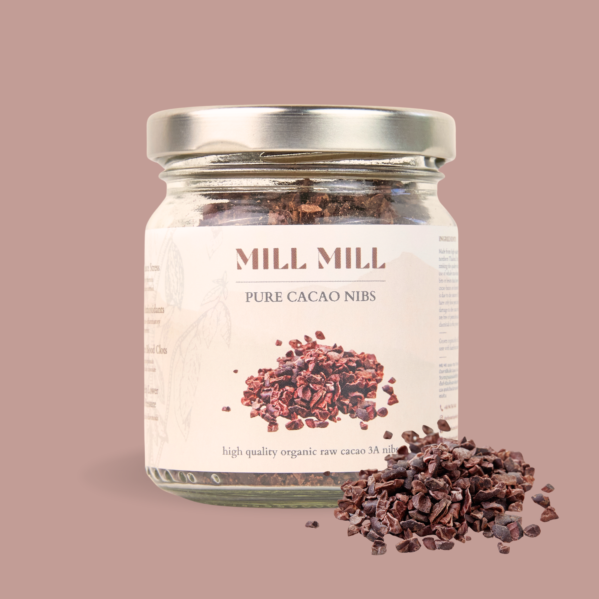 คาเคานิบส์ Mill Mill เกรด 3A ในขวดแก้ว ไม่มีน้ำตาล